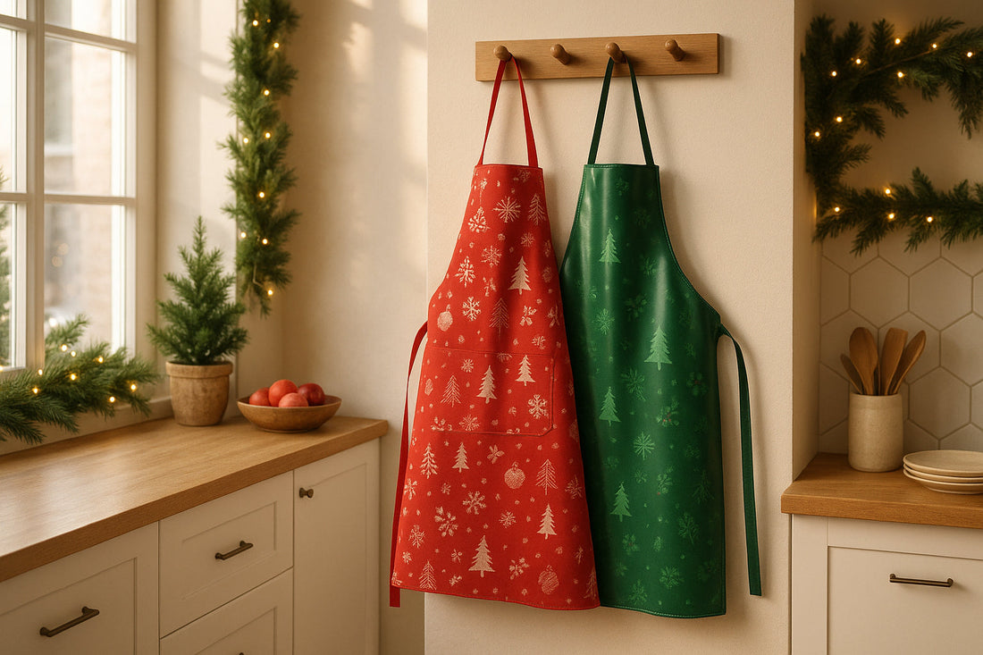 Cotton vs. Waterproof Christmas Aprons